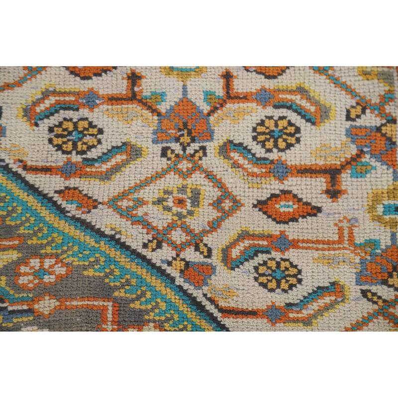 Hand Knotted Oriental 100% Wool Carpet Traditional Medallion Multi-Colored Mahal Area Rug - 12' 0'' X 7' 10''