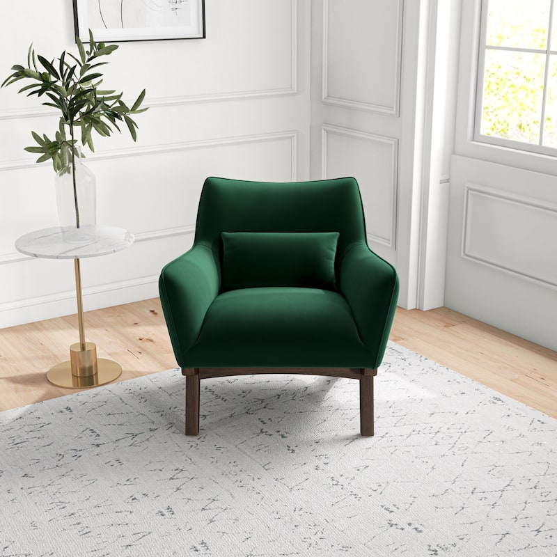Clarissa Mid-Century Tight Back Velvet Upholstered Armchair - 32"H x 26"W x 28"D