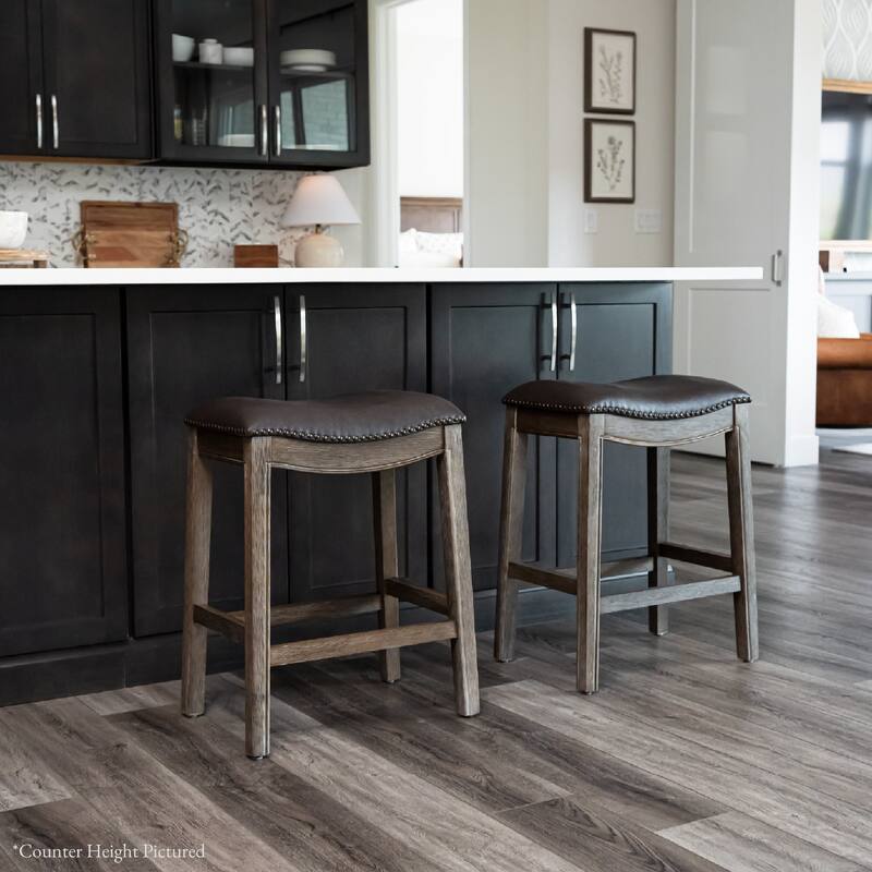 Maven Lane Adrien Saddle Kitchen Stool