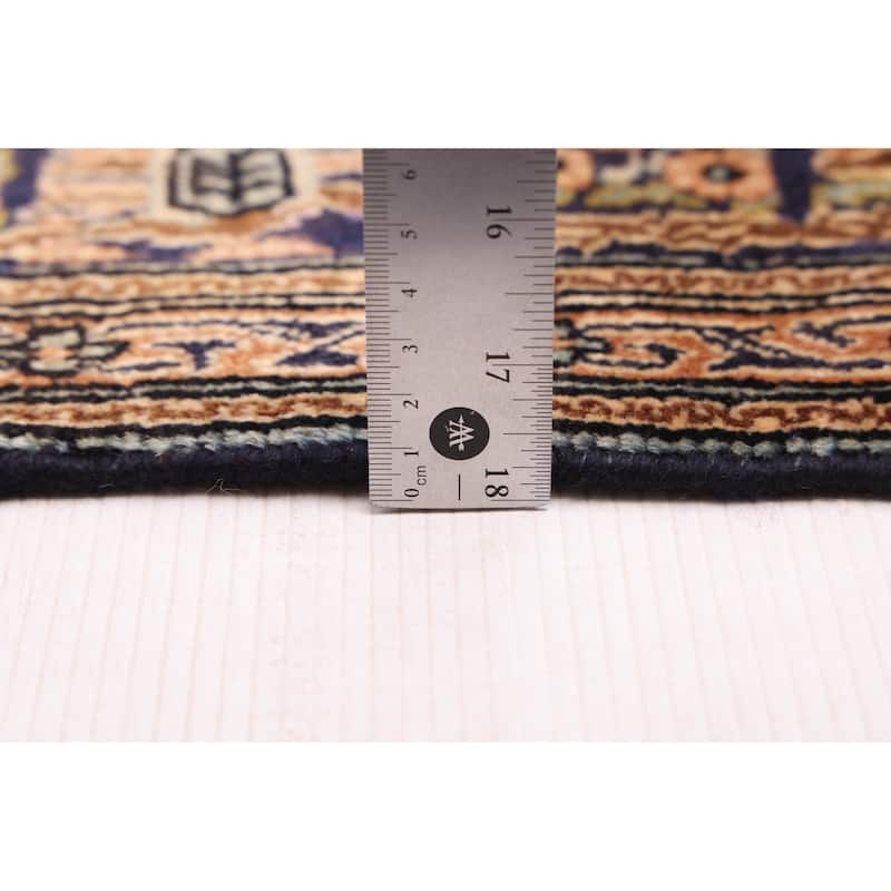 ECARPETGALLERY Hand-knotted Kayseri Vintage Dark Navy Wool Rug - 4'5 x 7'2