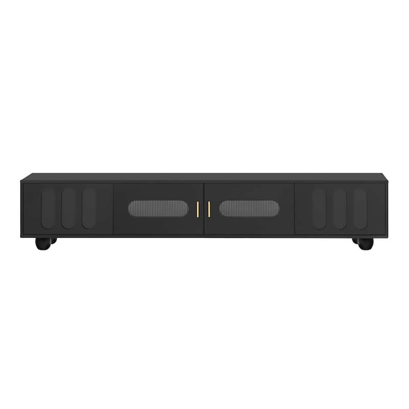 TV Stand Entertainment Center with Glass Door