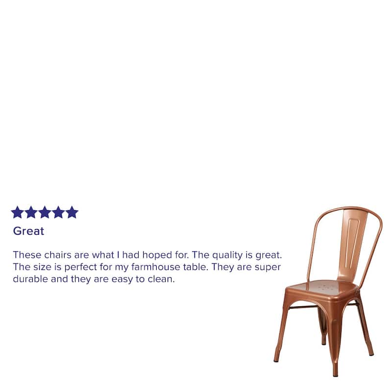 Metal Indoor/ Outdoor Stackable Bistro Chair (Set of 4)