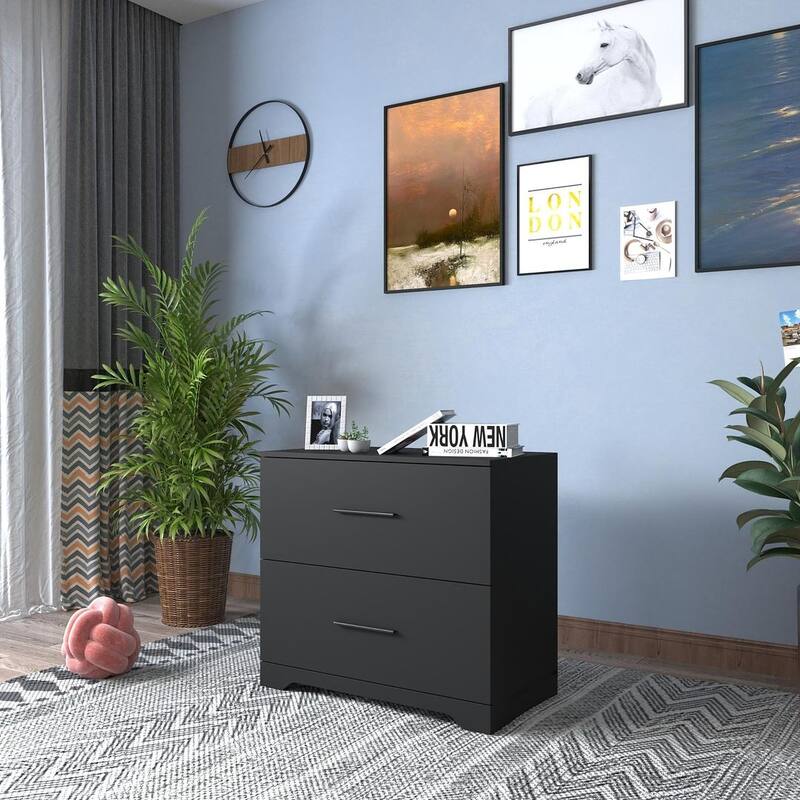 Modern Elegant Bedside Table With 2-Drawer