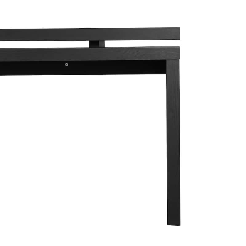 60'' Farmhouse Console Table - Retro Wooden Entryway Table with Double Board Suspension Design