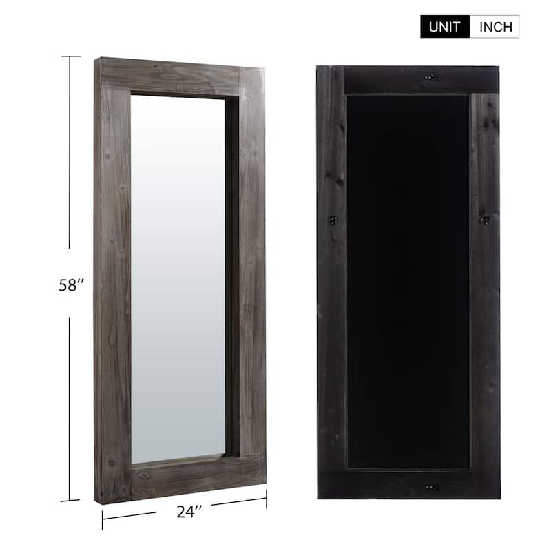 Vintage Wood Framed Dressing Mirror Floor Mirror Farmhouse