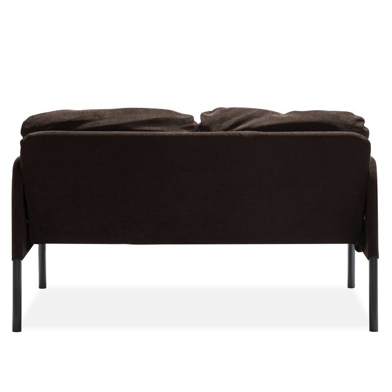 2 Seater Polyester Fabric Sofa, Modern Loveseat Sofa, Comfy Small Couches for Small Space Living Room, Bedroom, Office
