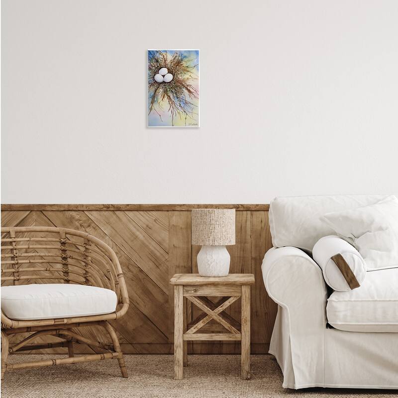 Stupell Modern Watercolor Bird Nest Wall Plaque Art Design By Stephanie Fielden