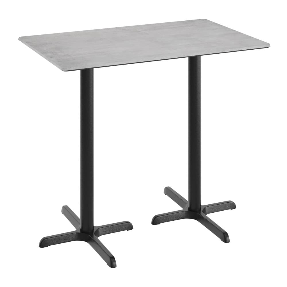 Commercial HPL Tabletop with Bar Height Crisscross Base - 48"W x 30"D x 42"H