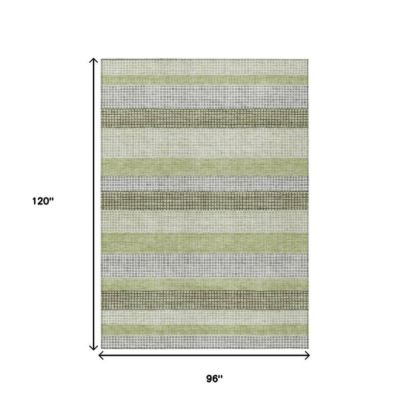 HomeRoots Striped Transitional Rectangle Outdoor Rug