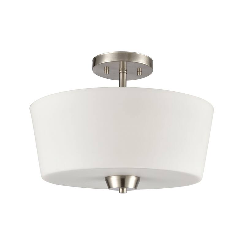 Elk Home Winslow Brushed Nickel With White Glass Semi Flush