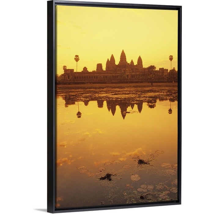 Shop Angkor Wat Temple At Sunrise Cambodia Black Float Frame
