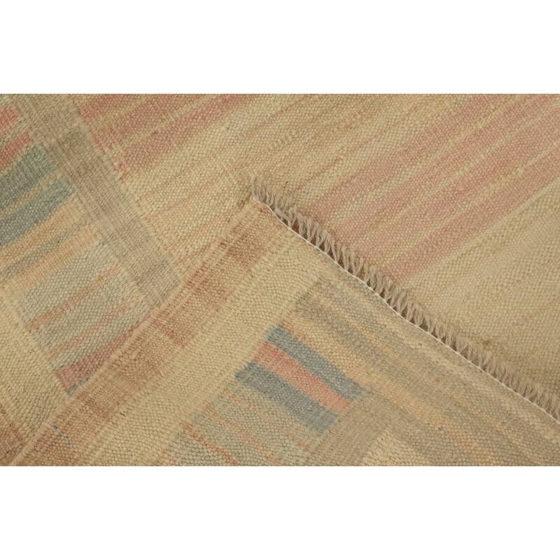 Hand Woven Oriental 100% Wool Carpet Southwestern Tribal Multi-Colored Kilim Runner Rug - 9' 9'' X 2' 6''