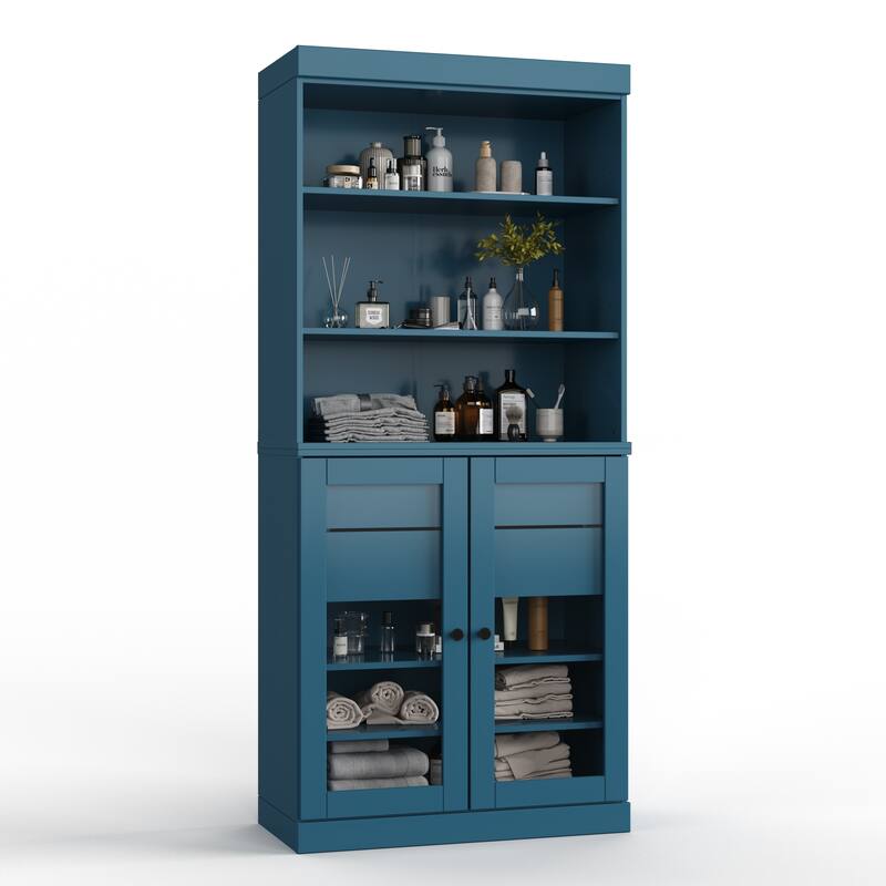 100% Solid Wood 32" Bathroom Cabinet with Optional Doors, 2-Drawers by Palace Imports