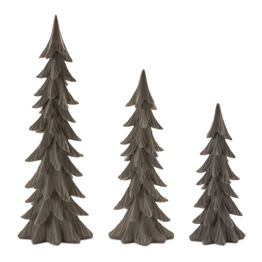 Velvet Pine Tree (Set of 3) - N/A