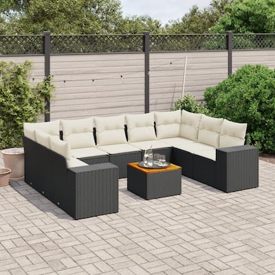 vidaXL Garden Sofa Set Black