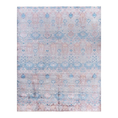Ikat One-of-a-Kind Hand-Knotted Area Rug, Gray - 8' 2" x 10' 0"