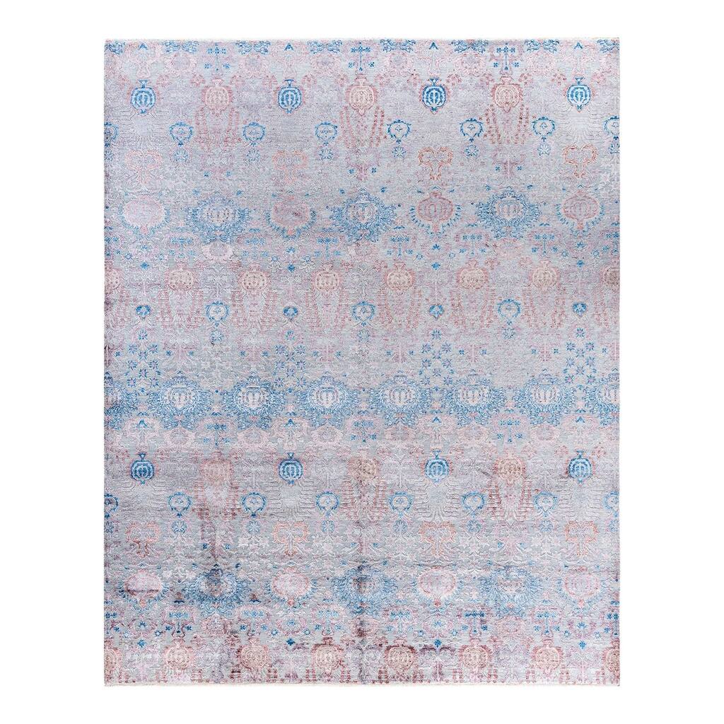 Ikat One-of-a-Kind Hand-Knotted Area Rug, Gray - 8' 2" x 10' 0"