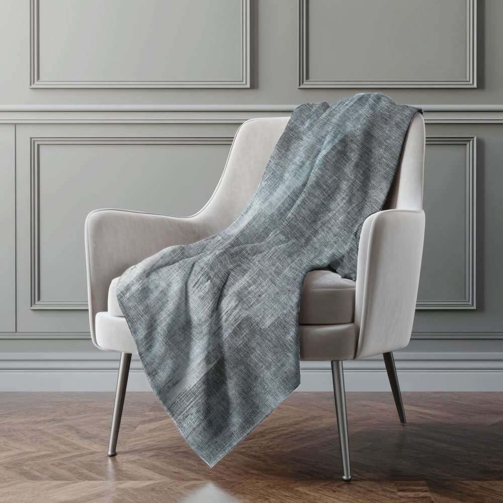 Premium Machine Washable Modern Brushstroke Sherpa Throw Blanket
