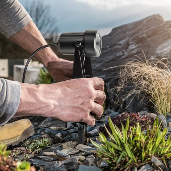 slide 2 of 14, Pure Garden Corded LED Landscape Spotlights Weather-Resistant Outdoor Lighting - Set of 8 - Set of 8