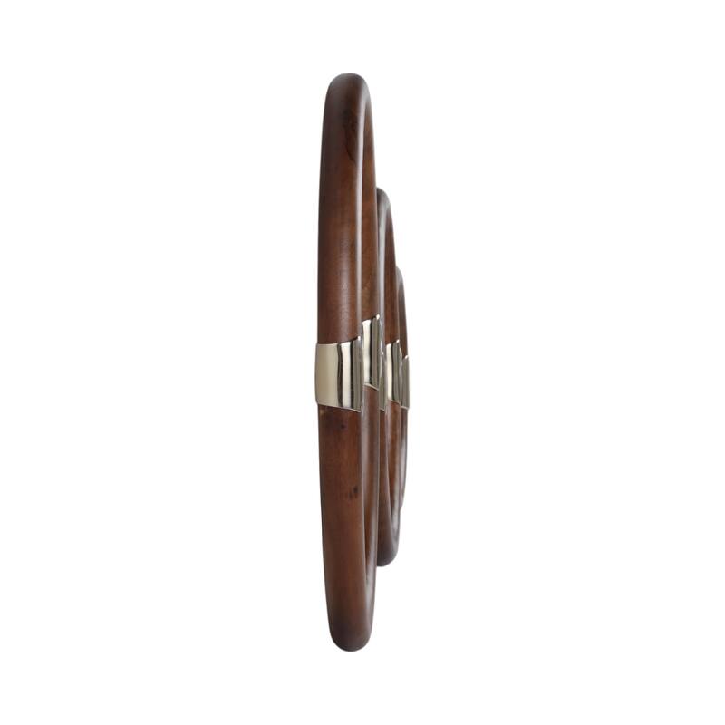 Metal Wall Mirrors Oval Shape Decorative (Set of 3) - 22/18/14" Brown - 14" x 2" x 22"