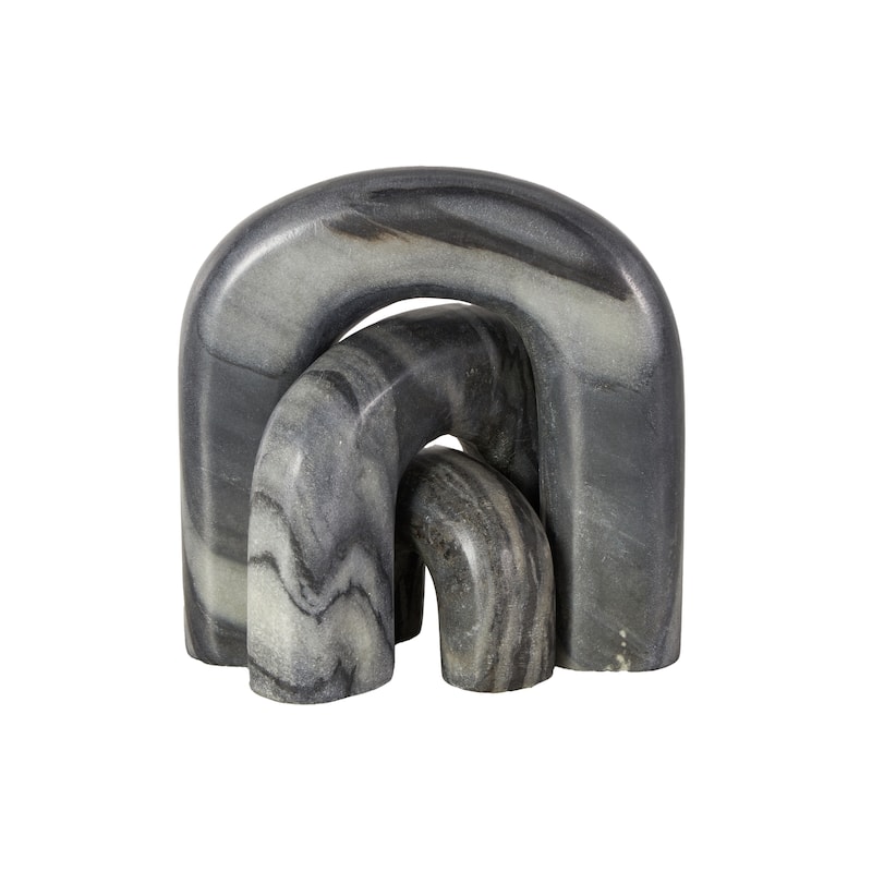 Marble Abstract Arched Sculpture with Varying Sizes - Set of 3 White or Black - Roche River Decor