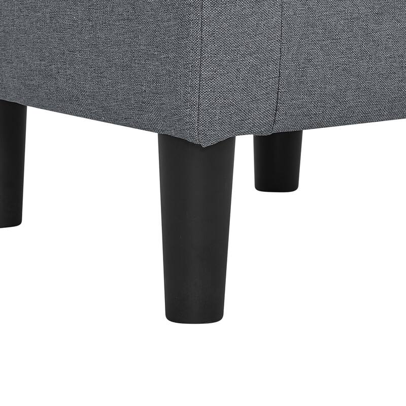 Barrel Chair with Ottoman,For Living Room,Black Plastic Legs