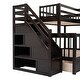 preview thumbnail 19 of 58, Versatility Galore Twin-Twin over Full L-Shaped Bunk Bed With 3 Drawers, Portable Desk and Wardrobe, Maximized space, Espresso