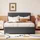 preview thumbnail 7 of 30, Full Size Upholstered Platform Bed with 2 Drawers