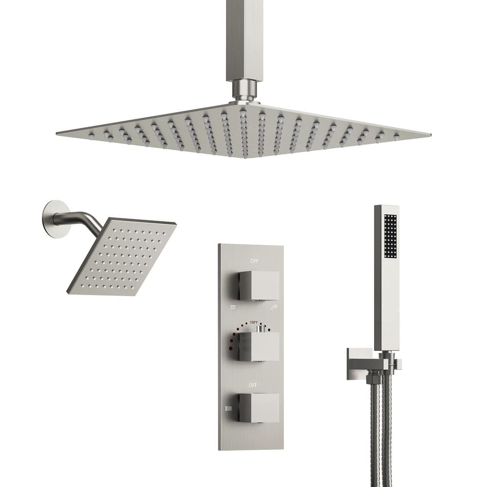 12" and 6" Dual Shower Heads With Themostatic Rough in-Valve