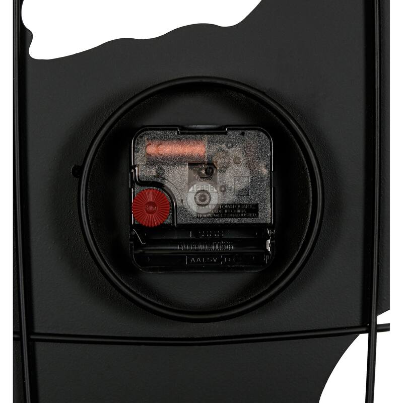 Roomfitters 36" Large Black Metal Wall Clock, Modern Silent World Map Design with Elegant Gold Pointers