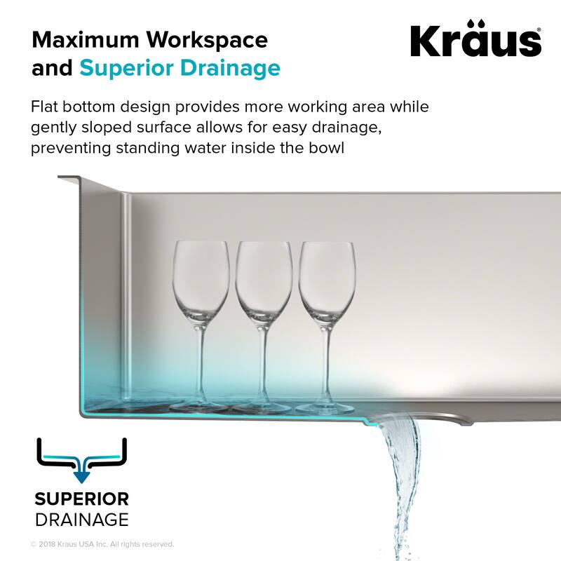 KRAUS Standart PRO Undermount Single Bowl Stainless Steel Kitchen Sink