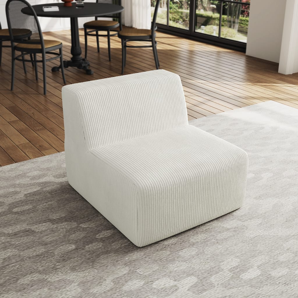 Corduroy Armless Chair Accent Chair