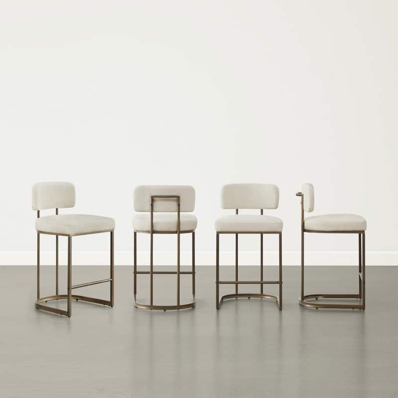 Arthur 26 inch Counter Height Bar Stool Set with Brass Frame