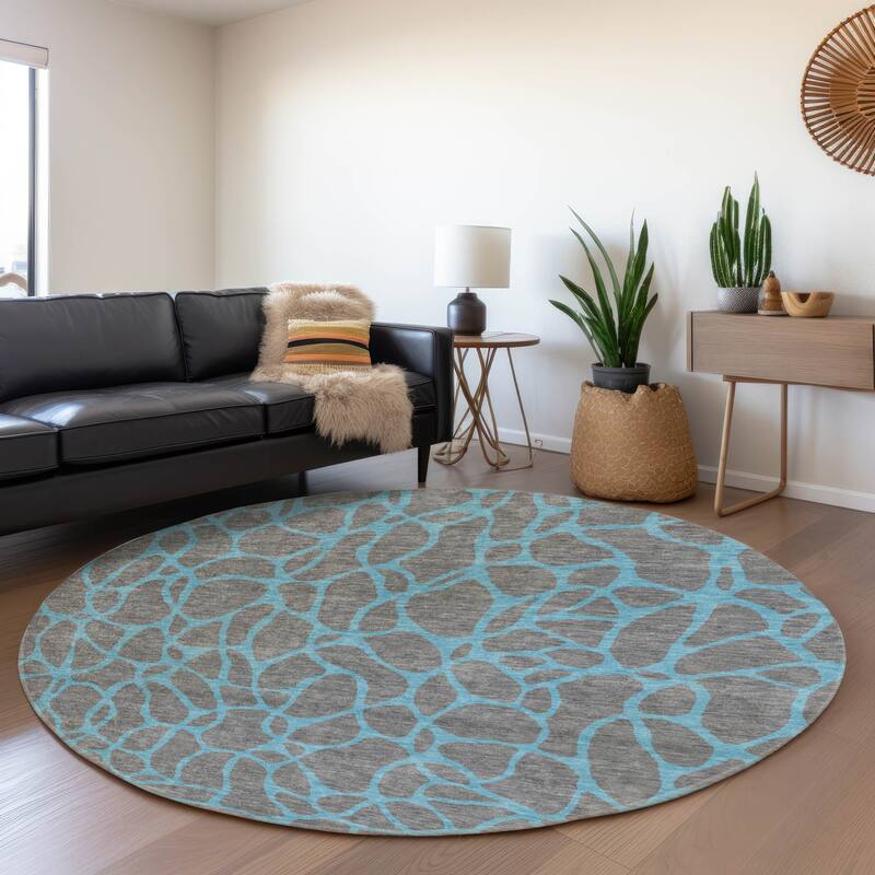 Premium Washable Super Soft Contemporary Macy Mayfield Rug - Gray - 8' x 8'