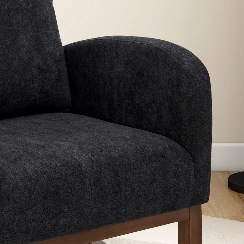 27.2"W Polyester Rocking Chair with Side Pocket