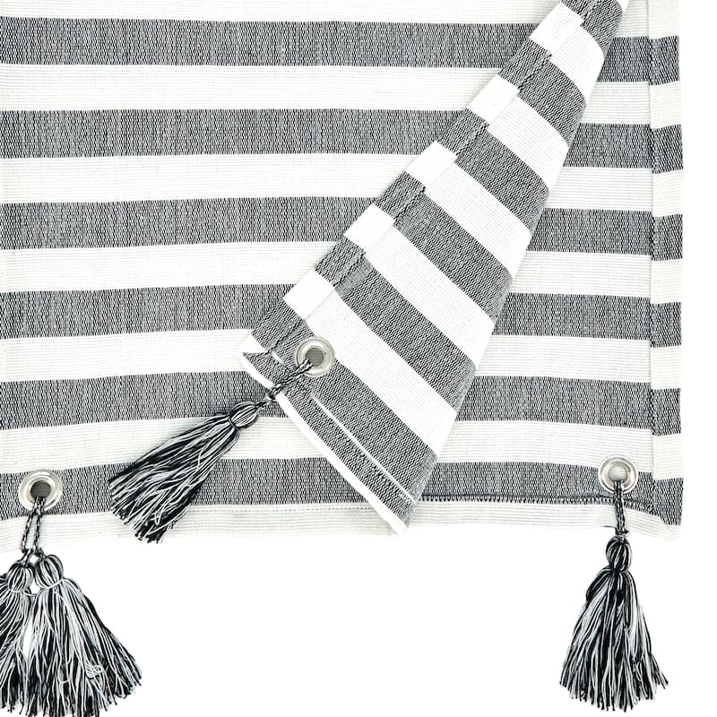 Striped Table Runner With Tassel Design