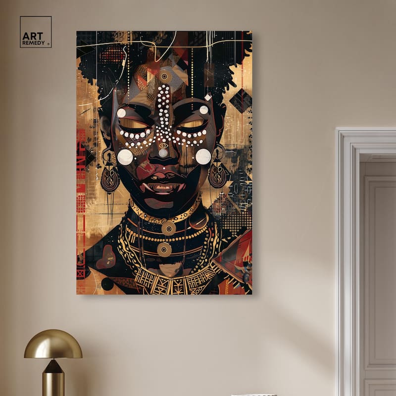 In Golden Accents Canvas by Art Remedy, Gallery Wrapped