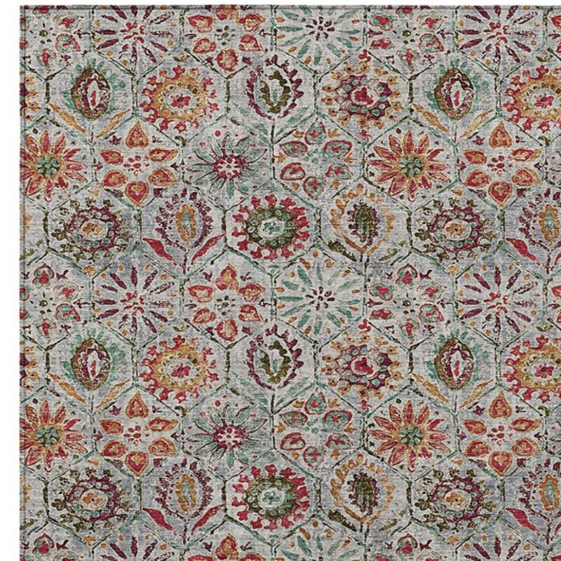 HomeRoots Floral Transitional Rectangle Outdoor Rug