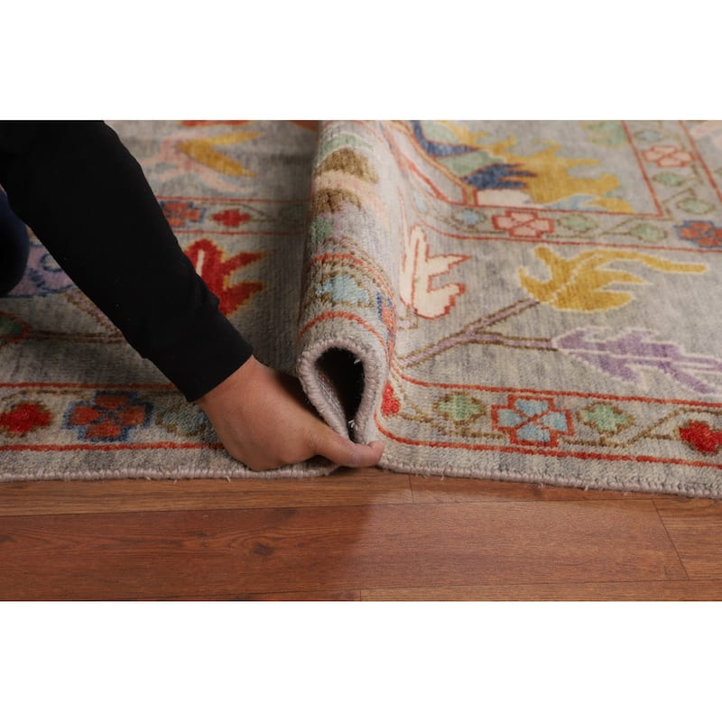 Floral Oushak Oriental Area Rug Handmade Transitional Wool Carpet - 8'9"x 11'9"