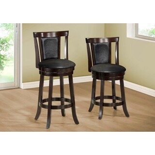 Overstock Monarch 1287 Swivel Cappuccino Bar 2 Piece Barstool (Bar Height - 29-32 in. - Set of 2)