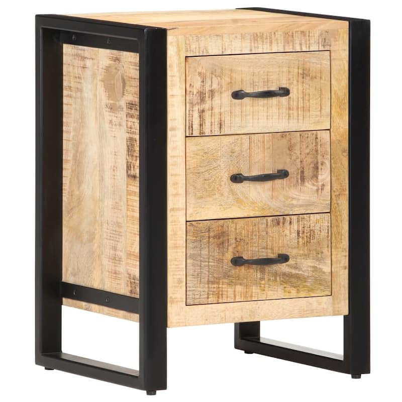 vidaXL Bedside Cabinet 15.7"x13.8"x21.7" Solid Mango Wood