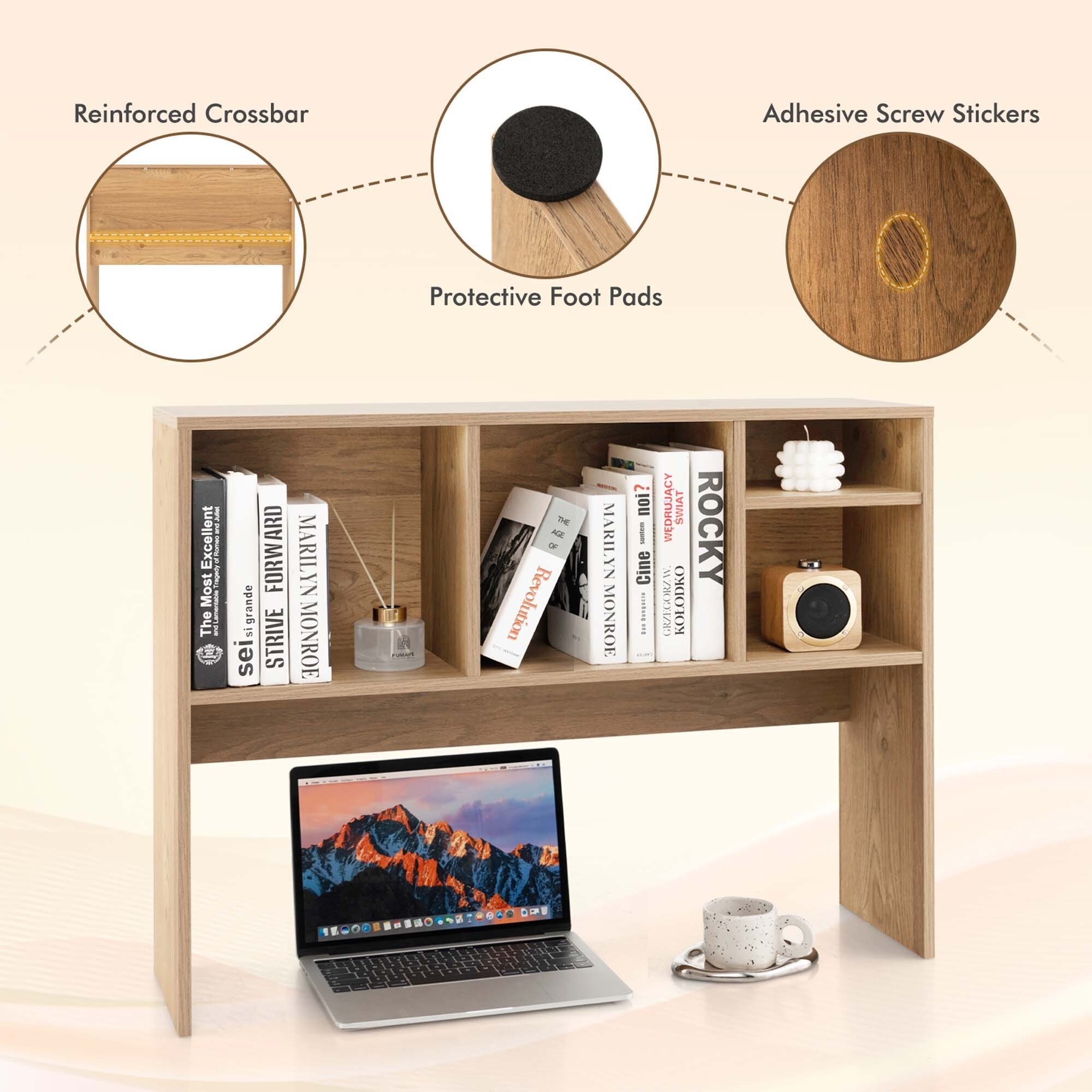 Bookshelf Multi-Function Bookshelf Two-Tier Desktop Storage Rack S 