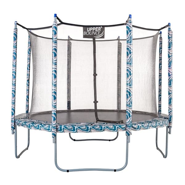 slide 2 of 16, Machrus Upper Bounce Trampoline Appearance Replacement Set; 9' Round Safety Pad with 8-pole Sleeve Protectors