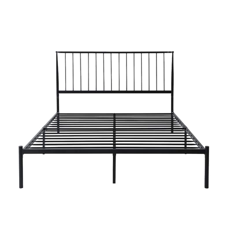 Bliss Metal Platform Bed with Curved Metal Headboard by iQ Modern