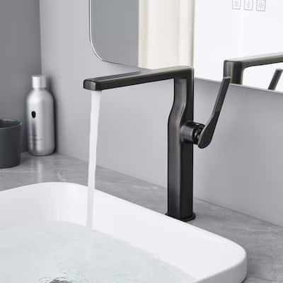 10-1/4"H Solid Brass Single-handle Bathroom Sink Faucet Optional Drain Assembly