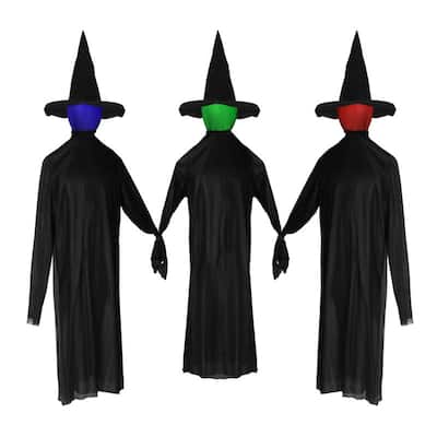 5.2ft Halloween Witches Outdoor Decorations with Pre-Recorded Sound
