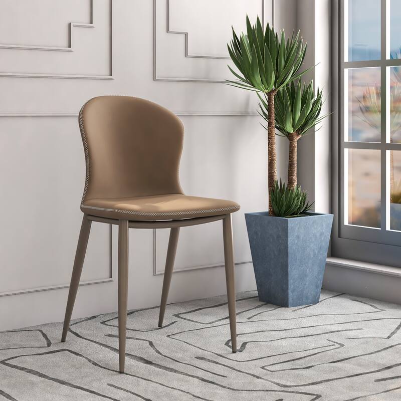 Upholstered Dining Chair in Fabric with Iron Legs Mosaic Series Set of 2