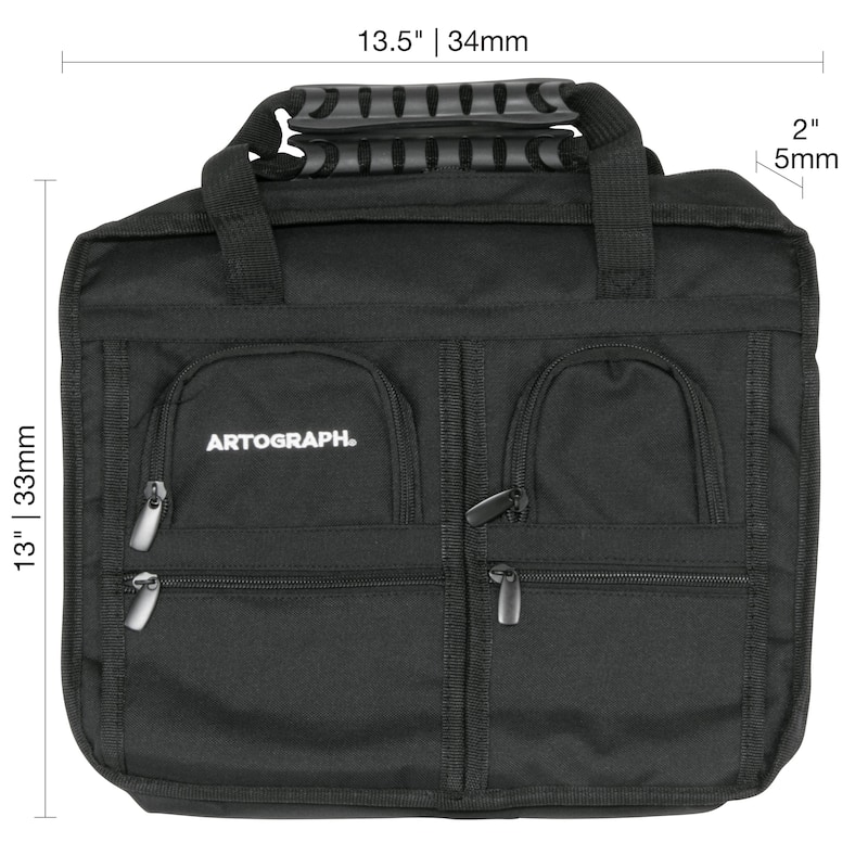 Artograph Messenger Bag for Laptop Lightpad or Art Supplies - Black 13 x 13