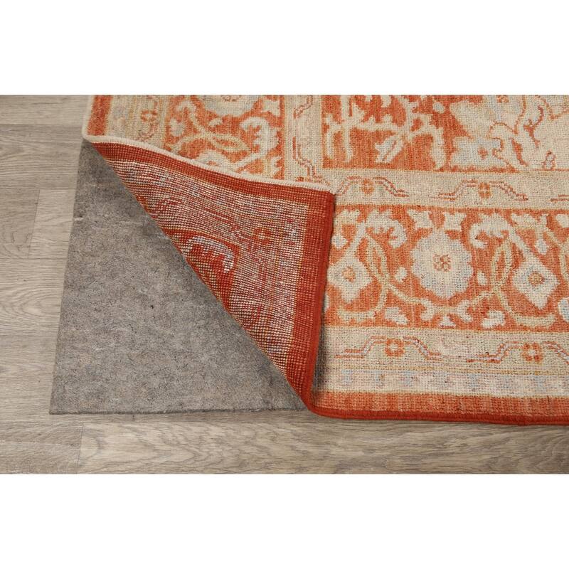 Hand Knotted Oriental 100% Wool Carpet Transitional Floral Oranges & Rust Khotan Area Rug - 10' 3'' X 8' 9''