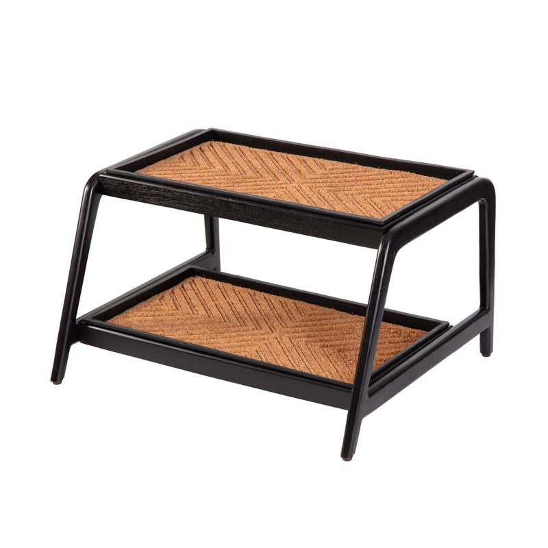 Jani Double-Tier Black Stand 2-Pair Rubber Boot Trays - Arrowhead